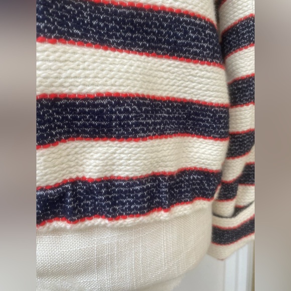 j. crew woven nautical striped double breast jacket cropped blazer sz. 10 - Picture 9 of 15